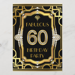 Art Deco 60-årsfest Inbjudningar
