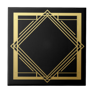 Art Deco Abstract Design Kakelplatta