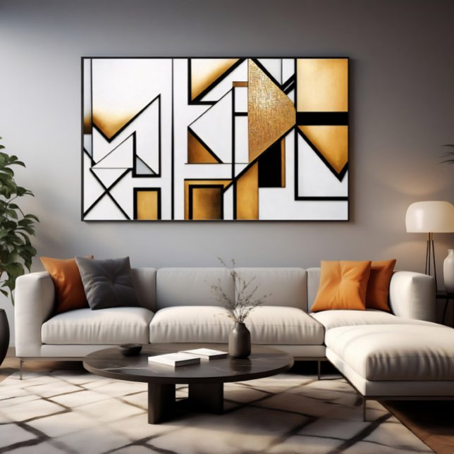 Art Deco Abstrakt Guld och Svart Poster (Skapare uppladdad)