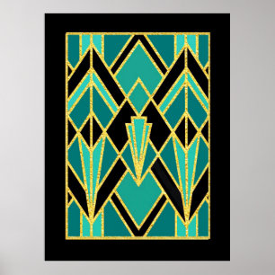 Art Deco Abstrakt Mönster Poster