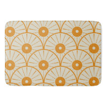 Art Deco Abstrakt Orange Sol på Vit