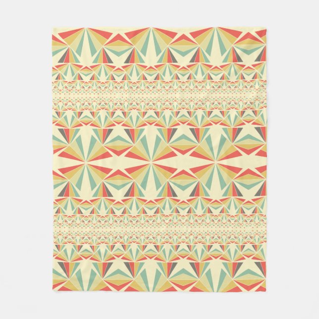 Art Deco Abstrakt Vintage Pyramids Mönster Fleecefilt (Framsidan)