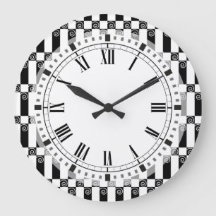Art Deco-Abstrakt/Wiensektionsgeometri Stor Klocka