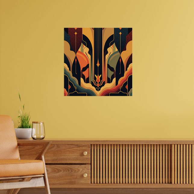 Art Deco-abstraktion Poster (Vardagsrum 2)