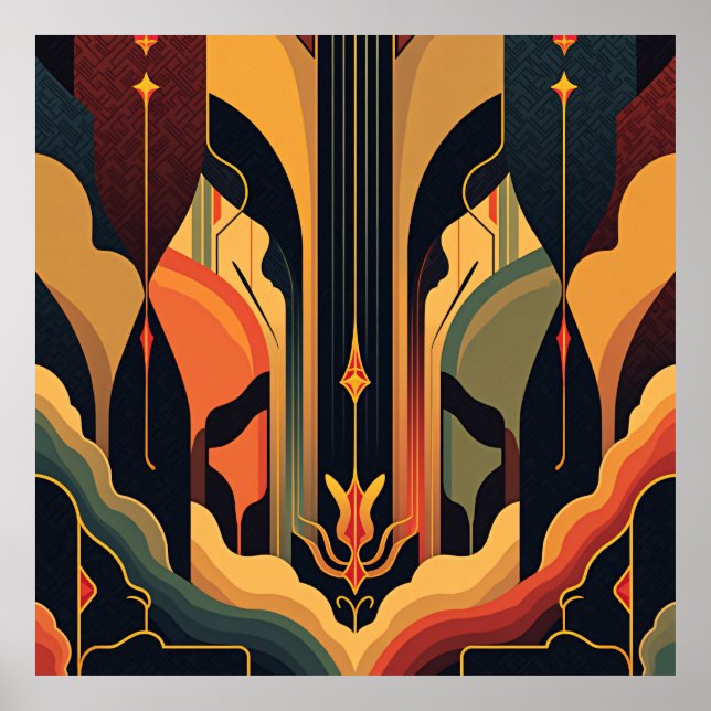 Art Deco-abstraktion Poster (Framsidan)