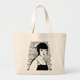 Art Deco Actor Large Tote Bag Jumbo Tygkasse