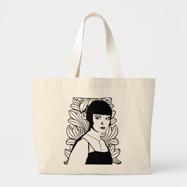 Art Deco Actor Large Tote Bag Jumbo Tygkasse (Framsidan)