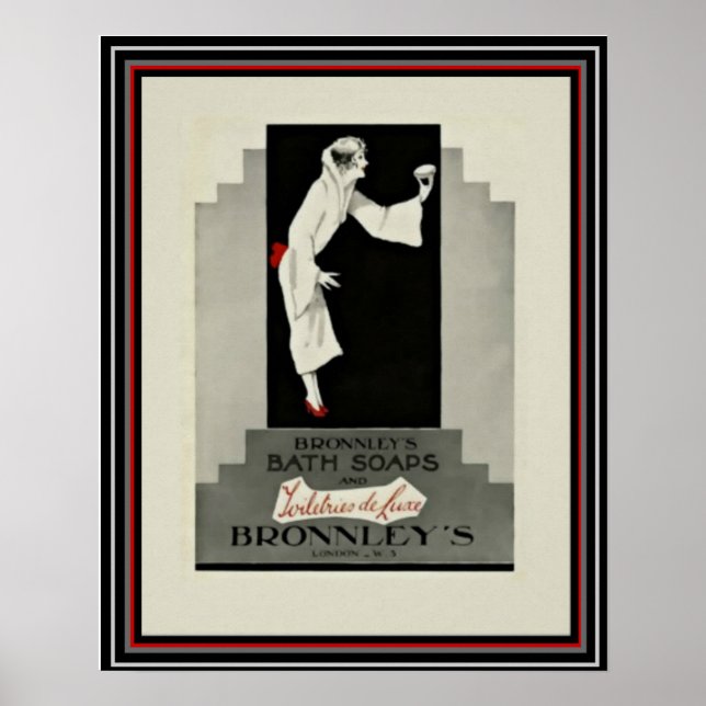 Art Deco Ad Bronnleys tvål 16 x 20 Poster (Framsidan)