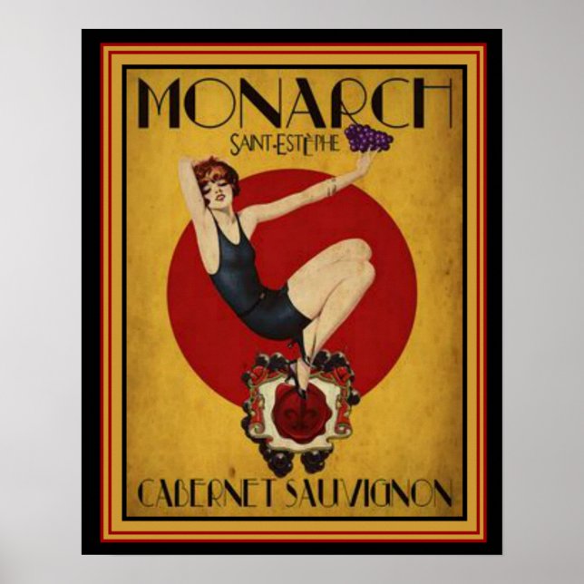 Art Deco Ad for Monarch Cabernet 16 x 20 Poster (Framsidan)