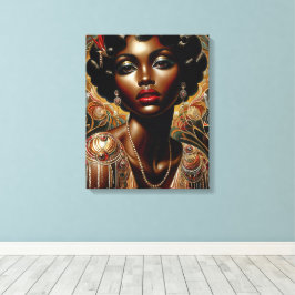 Art Deco African American Porträtt Canvastryck