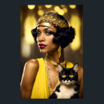 Art Deco, afrikansk-amerikansk Flapper, Gatsby Sti Poster<br><div class="desc">Det här är en originalteckning av Art Deco-teckning som skapas av Celtic-Brother Design.</div>