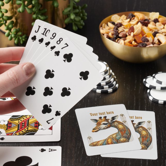 Art Deco-älskare anpassningsbar giraff Casinokort (På plats)