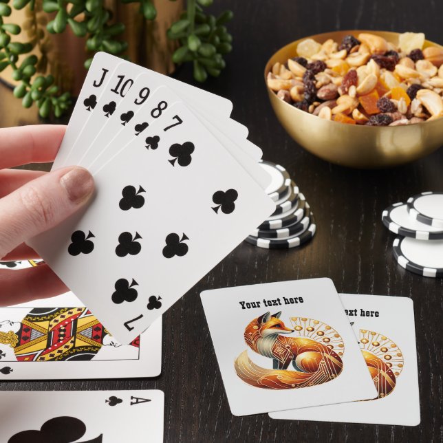Art Deco-älskare anpassningsbara Fox Casinokort (På plats)