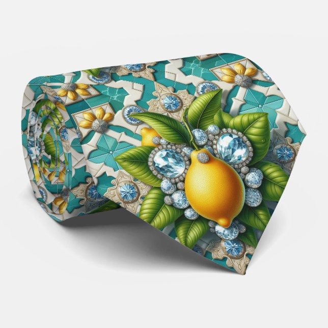 Art Deco Amalfi Citron Mediterranean Diamanter  Slips (Rullad)