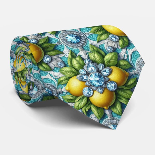 Art Deco Amalfi Citron Mediterranean Diamanter  Slips (Rullad)