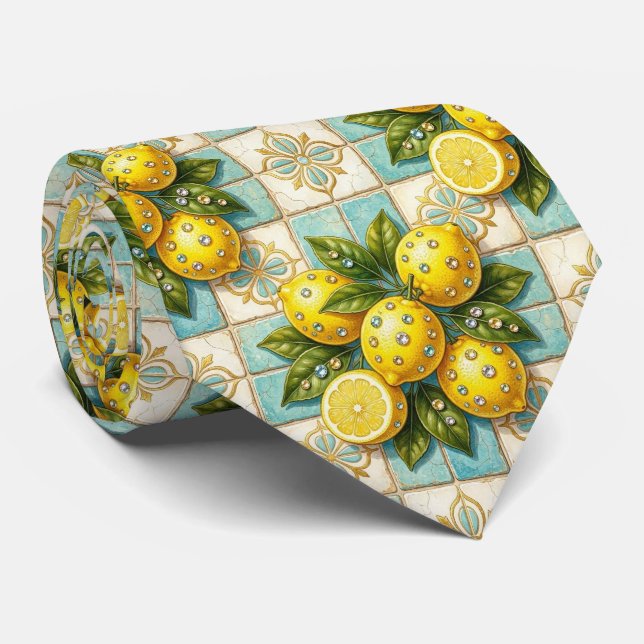 Art Deco Amalfi Citron Mediterranean Diamanter  Slips (Rullad)