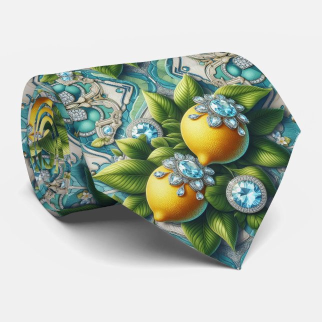Art Deco Amalfi Citron Mediterranean Diamanter  Slips (Rullad)