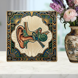 Art Deco Anatomical Ear Laryngology Kakelplatta