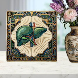Art Deco Anatomical Liver Kakelplatta