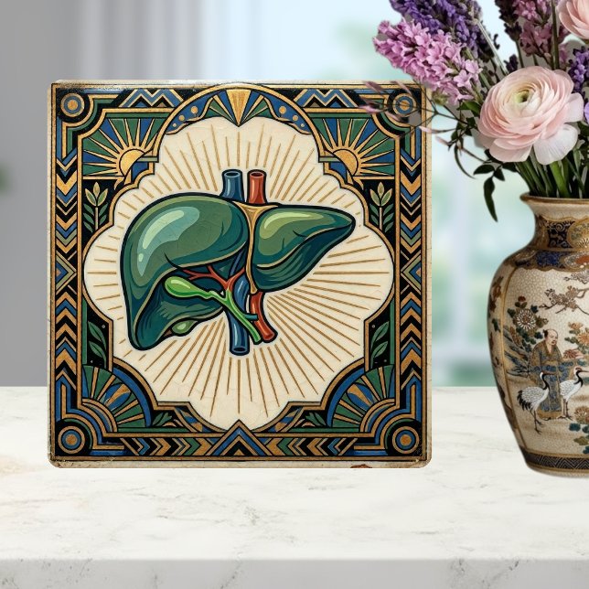 Art Deco Anatomical Liver Kakelplatta (Skapare uppladdad)