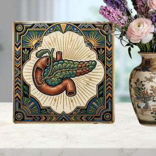 Art Deco Anatomisk Bukspottkörtel Diabetes Kakelplatta