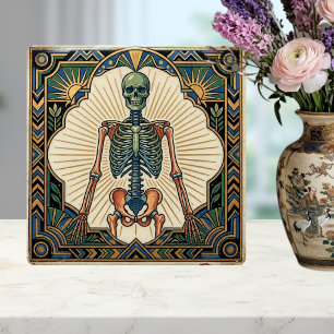 Art Deco Anatomisk Mänsklig Skelett Ben Kakelplatta