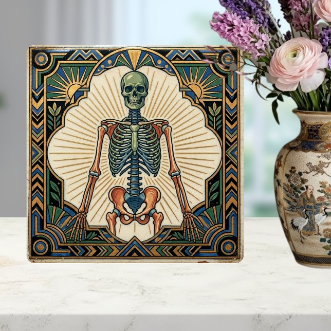 Art Deco Anatomisk Mänsklig Skelett Ben Kakelplatta (Skapare uppladdad)