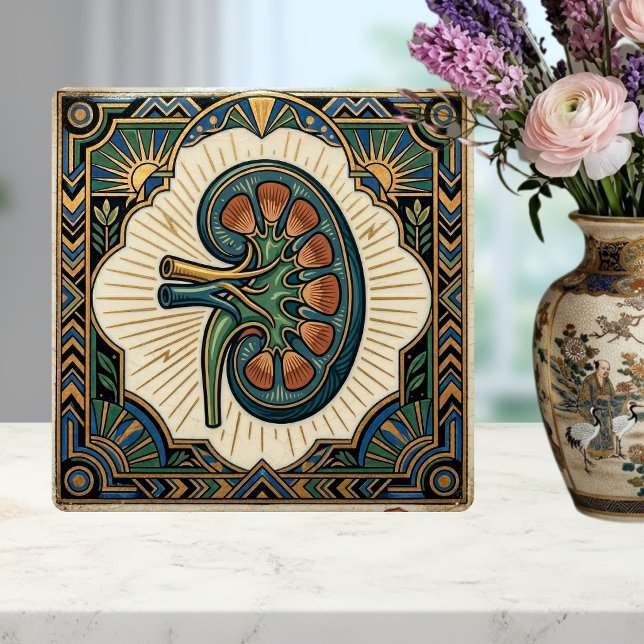 Art Deco Anatomisk Njure Nefrologi Kakelplatta (Skapare uppladdad)