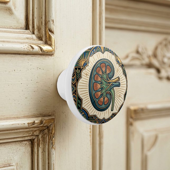 Art Deco Anatomisk Njure Nefrologi Knopp (Skapare uppladdad)
