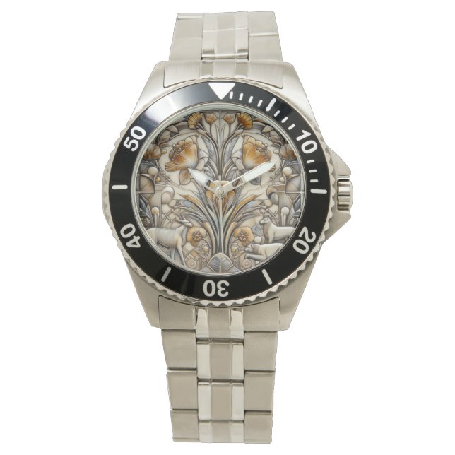 Art Deco Animal Tile Watch Armbandsur (Framsida)