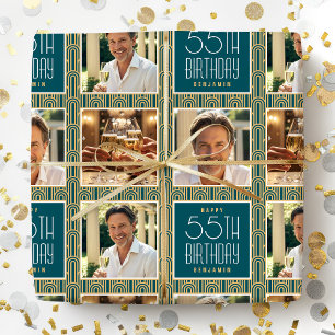 Art Deco anpassad åldersfoto födelsedagsfirande te Presentpapper