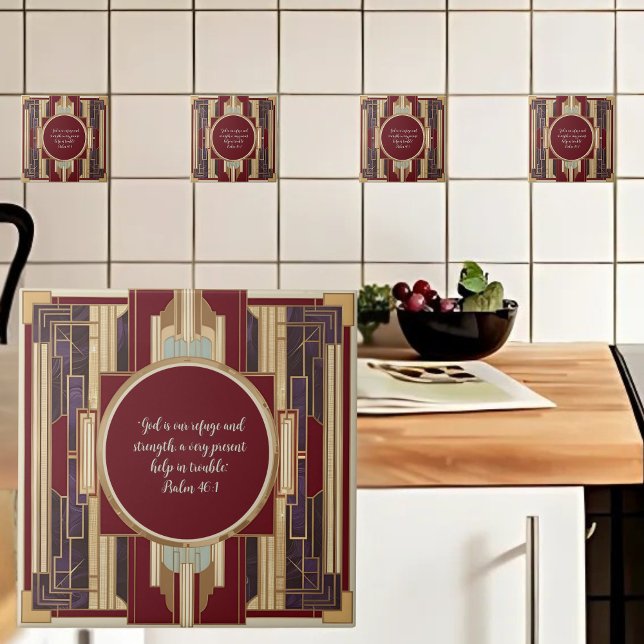 Art Deco-Anpassadet Bible Verse Kakelplatta (Skapare uppladdad)