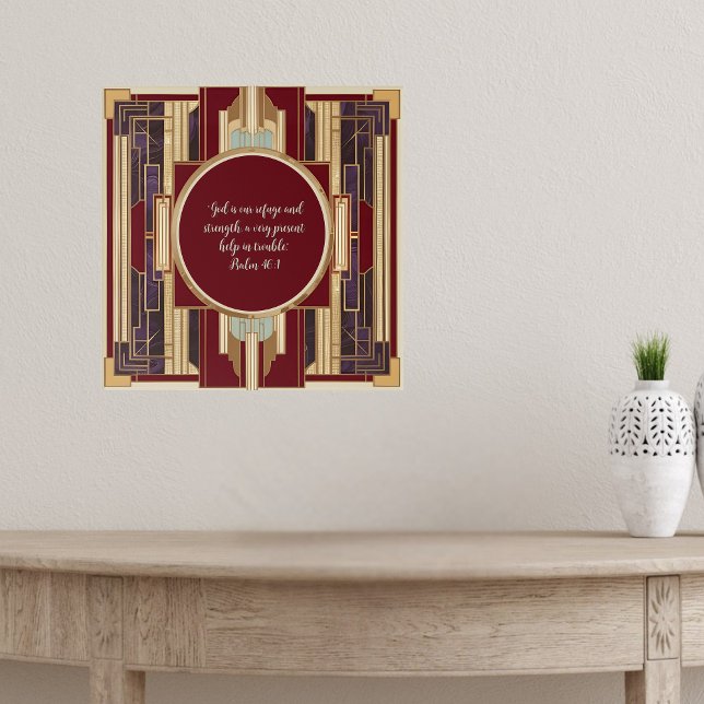 Art Deco Anpassningsbar Nedladdningsbar Bibelvers Poster (Skapare uppladdad)