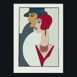 Art Deco Ansikte, lägg till text Poster<br><div class="desc">vintage ansikte</div>