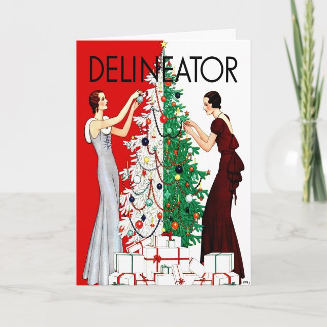 ART DÉCO "ÄR FESTLIG" JULHÄLSNINGAR HELGKORT (Framsida)