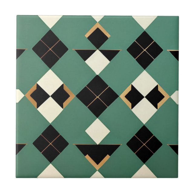 Art Deco Argyle Kakelplatta (Framsidan)