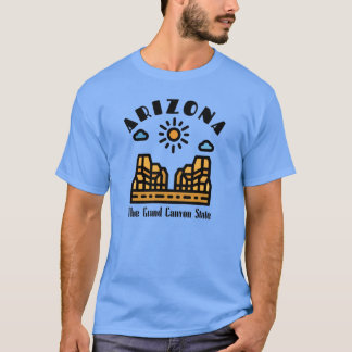 Art Deco Arizona: Grand Canyon State Black Text T Shirt