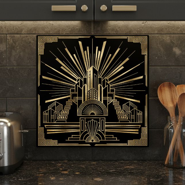Art Deco arkitektonisk geometrisk Pat#7 ID1196 Kakelplatta (Skapare uppladdad)
