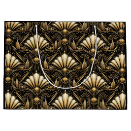Art Deco arkitektonisk | Svart Luxe presentbag i g
