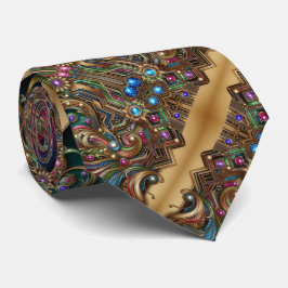 Art Deco Art Nouveau Rainbow Circuit Board Necktie Slips
