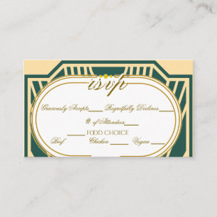 Art Deco Art Nouveau Randig Guldton RSVP Tilläggskort