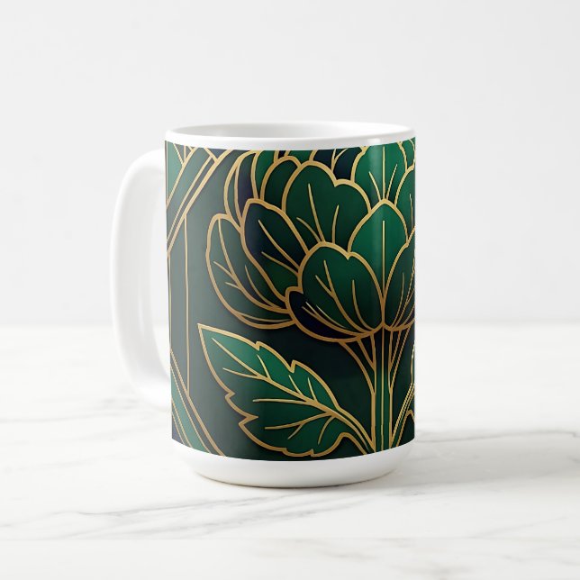 Art Deco Artichocke Kaffemugg (Framsida vänster)