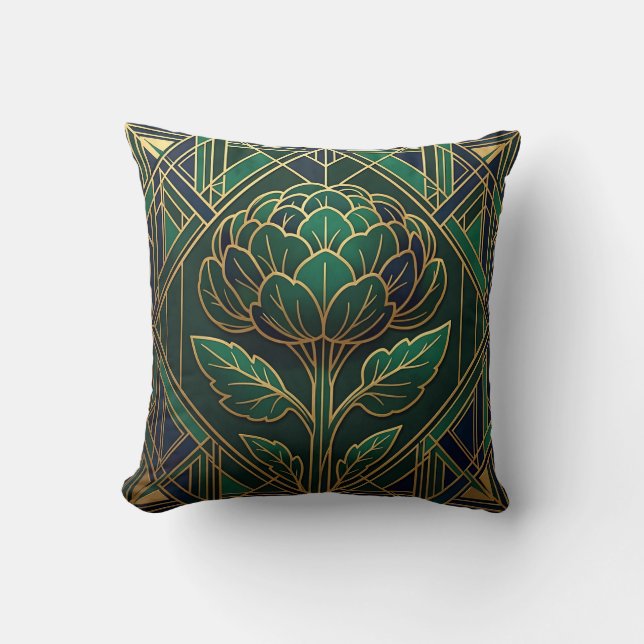 Art Deco Artichocke Kudde (Framsida)