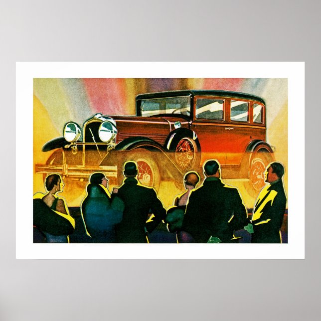 Art Deco Automobile Illustration Poster (Framsidan)