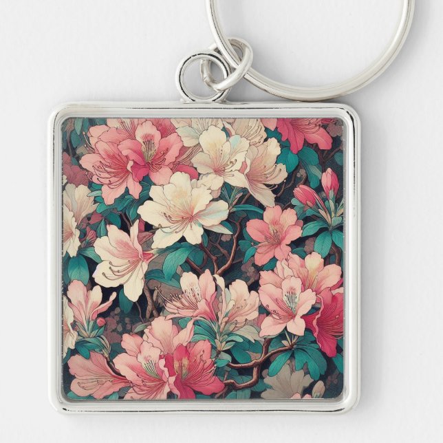 Art Deco Azalea Nyckelring (Framsidan)