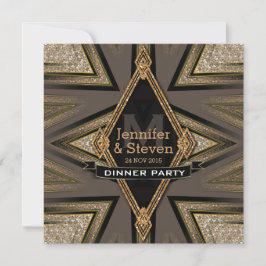 Art Deco Aztec Jord Dinnerparty Inbjudningar