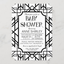 Art Deco Baby Shower Inbjudan 1920-talet Gatsby