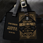 Art Deco Bachelor Party-talareasy-favoriter Bagagebricka<br><div class="desc">Fira med dina killar i stil med personligen svart och guld Art Deco stil-reklammärkord. Anpassadet guld inslag ge ett 1920-talets vibe,  perfekten för Vegas resa eller partying talar lätt stil! ・ Tittar för något lite annorlunda? Skicka ett meddelande eller ett e-postmeddelande till oss stuffbystuff.shop@gmail.com för anpassad design!</div>