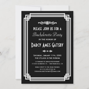 Art Deco Bachelorette Party-inbjudningar Inbjudningar