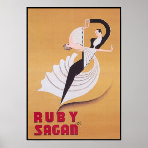 Art Deco Ballroom Dancers Vintage Dance Poster
